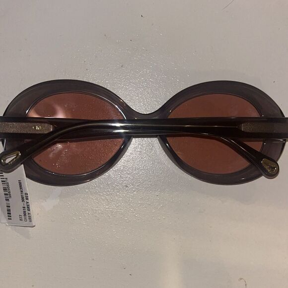 CHLOE Grey Transparent/Rose Oval Biobased Material sunglasses - Picture 7 of 15